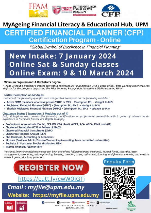 Online Certified Financial Planner (CFP) Certification Program - January 2024 Intake
